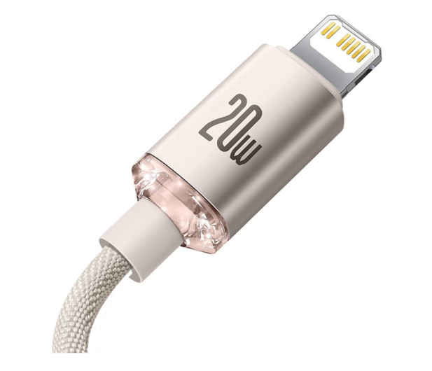 Baseus Kabel Lightning - USB-C Crystal Shine  20W 1.2m (różowy) - 1245567 - zdjęcie 3